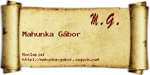 Mahunka Gábor névjegykártya