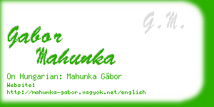 gabor mahunka business card